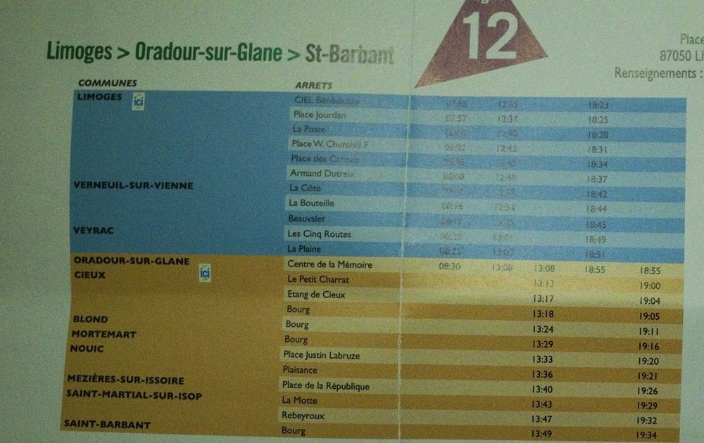 バスのスケジュール